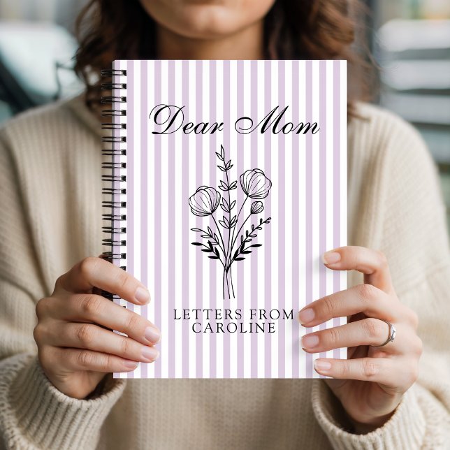 Journal personnalisé pour maman : lettres d'amour  (daily journal gift for mom, mom reflection journal gift, custom gratitude diary mom gift,)