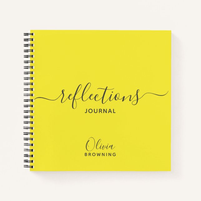 Journal Personnalisé Réflexions Jaune Flamboyant (Devant)