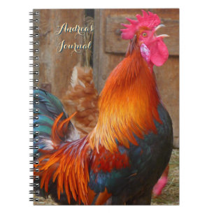 Journal personnel de coq de ferme coloré