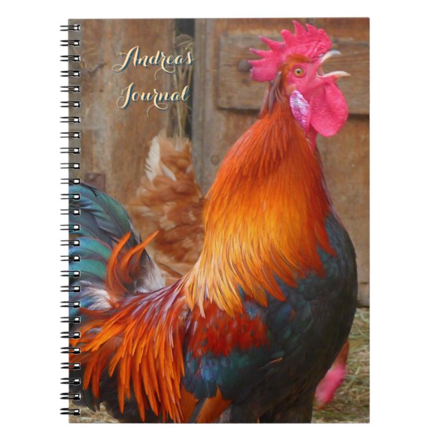 Journal personnel de coq de ferme coloré (Devant)