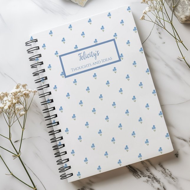 Journal Personnel Fleur de Ne m'oubliez pas (Forget Me Not Spiral Notebook)
