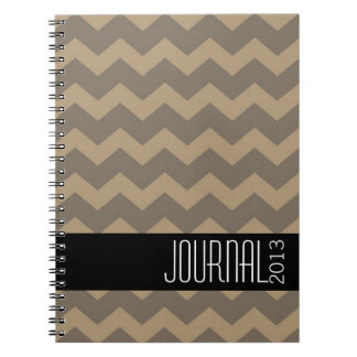Journal personnel moderne gris chevron noir