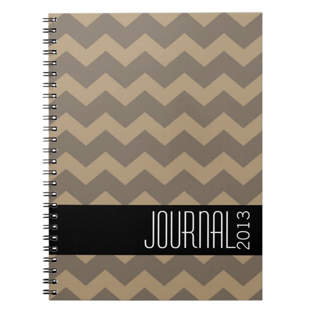 Journal personnel moderne gris chevron noir (Devant)