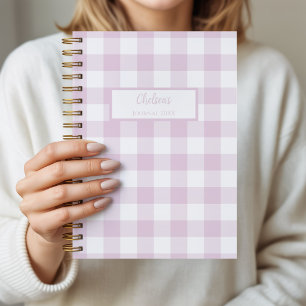 Journal Personnel Personnalisé à Carreaux Gingham 