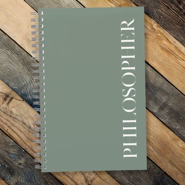 Journal "Philosophe" De Sage Green (Philosophize with this sage green philosopher's journal.)