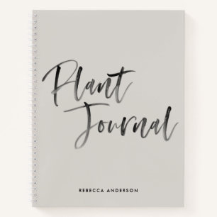 Journal Plante de script de calligraphie gris mode