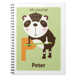 Journal pour enfants Lettre P personnalisé   Panda