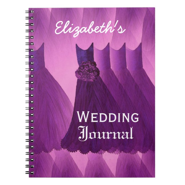 Journal pourpre de wedding planner de demoiselles (Devant)