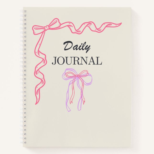 Journal quotidien à ruban rose Coquette (Devant)