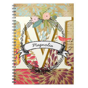 Journal quotidien avec monogramme