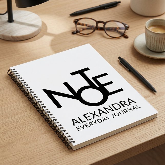 Journal Quotidien de Typographie Moderne Noir Blan (Créateur téléchargé)