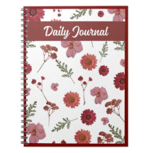 Journal quotidien floral, Cahier de fleurs joli
