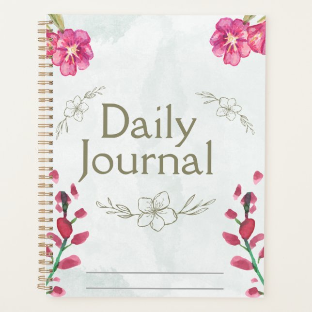 "Journal quotidien" | Floral rose délicat  (Devant)
