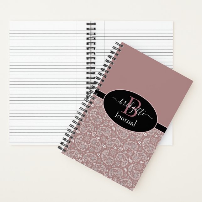 Journal rose gold paisley et noir (À l'intérieur)