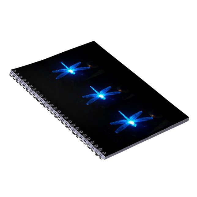 Journal rougeoyant bleu de carnet de libellules (Côté Droit)