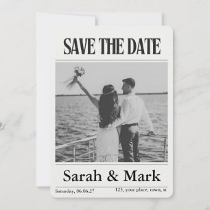 Journal Save the Date Vintage photo personnalisé
