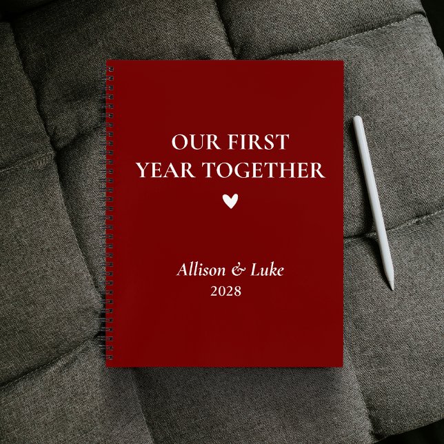 Journal Souvenir de la Première Année Ensemble pou (wedding gift journal, personalized couple’s notebook, engagement gift idea, Valentine’s Day gift,)