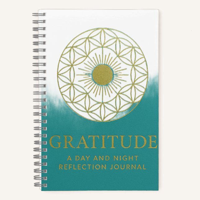 Journal Spirale de Gratitude Spirituelle Sarcelle (Recto)