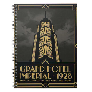Journal spiralé de l'hôtel grand luxe Art Déco des