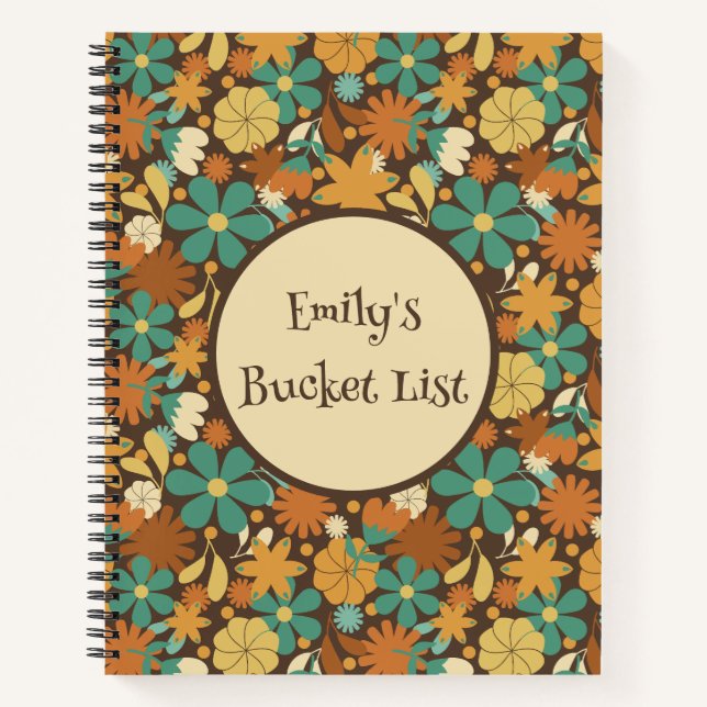 Journal Spirale Fleur de Pouvoir Rétro Personnalis (Devant)