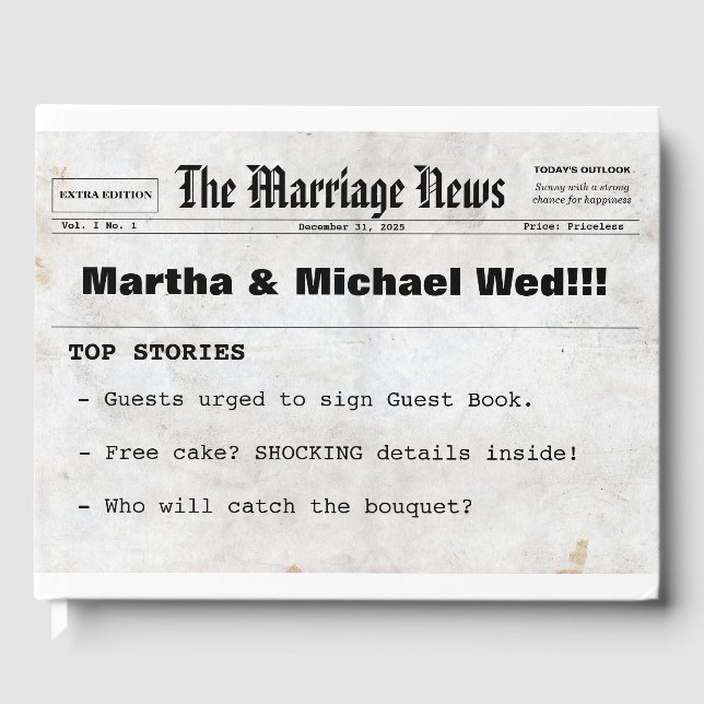 Journal Thème Mariage Livre d'invité (Recto)