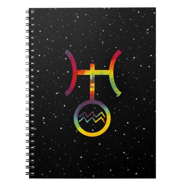 Journal Tie Dye Symbole Planétaire Uranus Verseau (Devant)