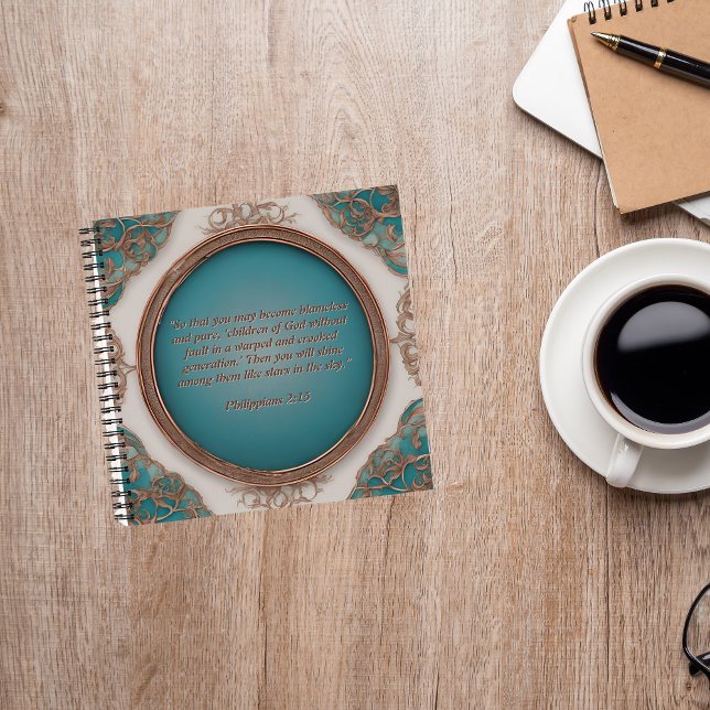 Journal Turquoise Cuivre Crème Passez du temps ave (Créateur téléchargé)