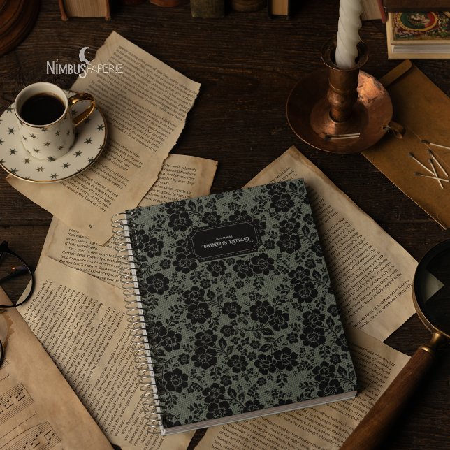 Journal victorien moderne en noir et vert sauge av (Créateur téléchargé)