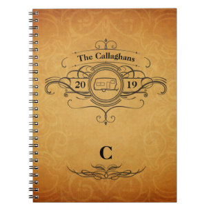 Journal vintage de voyage de campeur du style rv