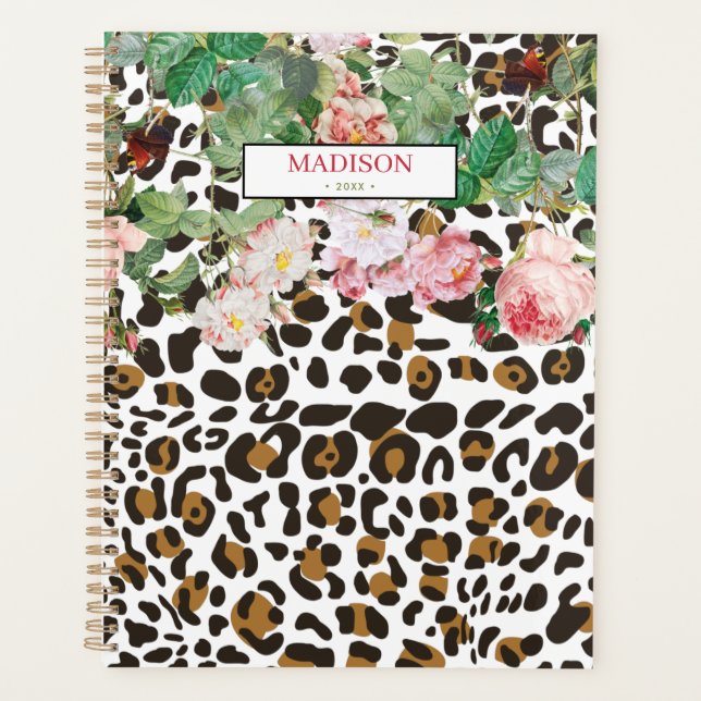 Journal Vintage du Motif Poster de animal Leopard (Devant)