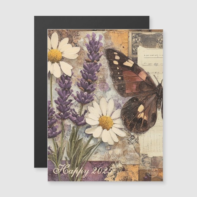 Journal Vintage floral Junk 2025 (Devant / Derrière)
