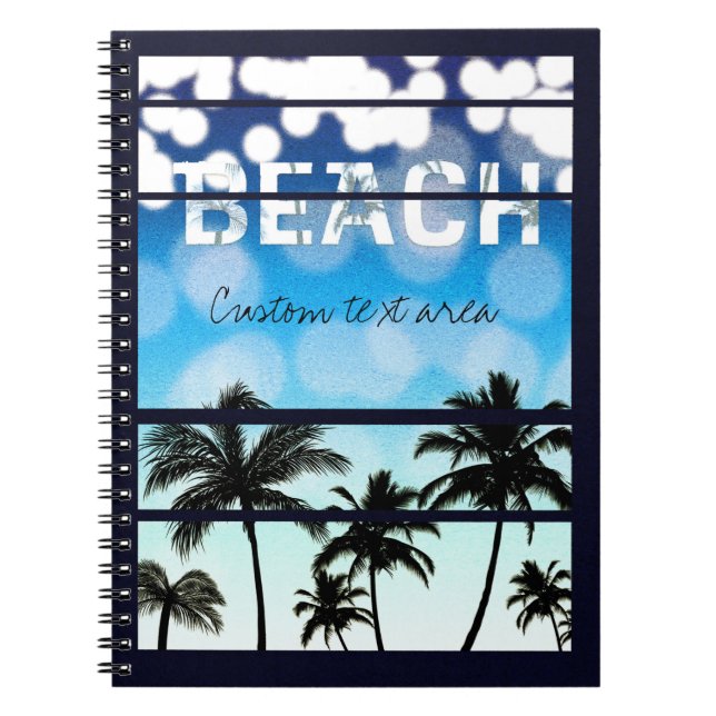 Journal Vintage Palmiers Fête de Plage Tropical (Devant)