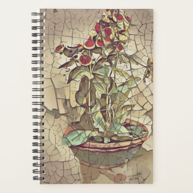Journal vintage Pot à fleurs et Fleurs (Devant)