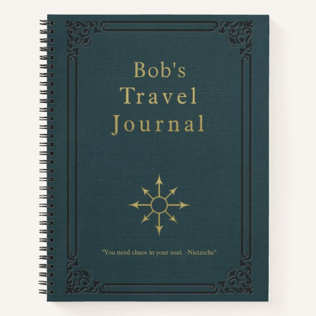 Journal Vintage voyage personnalisé (Devant)