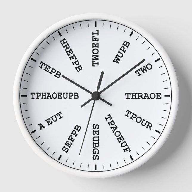 Journaliste du tribunal Stenographie Horloge (Recto)