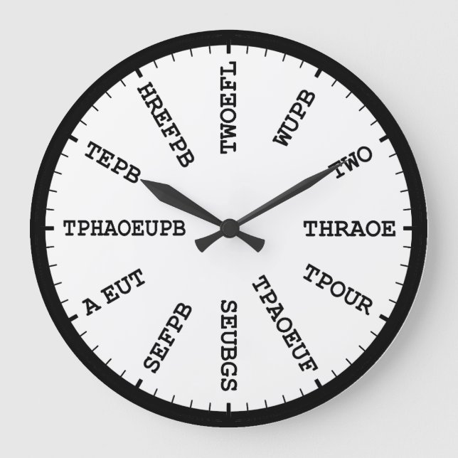 Journaliste du tribunal Stenographie Horloge (Recto)