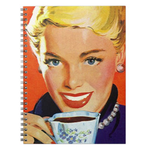 Journaliste Vintage du Carnet Organisé Café-Dame