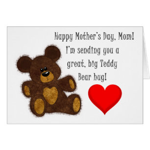 Journée des mères Teddy Bear Hug - 5" x 7" Carte d