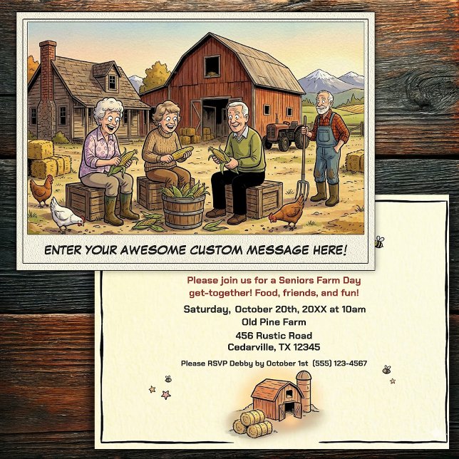 Journée des seniors à la ferme Invitation (Créateur téléchargé)