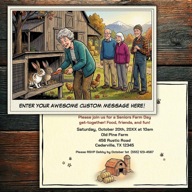 Journée des seniors à la ferme Invitation (Créateur téléchargé)