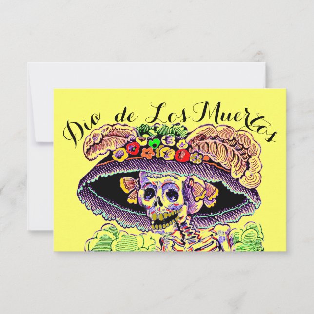 Journée Dia de Los Muertos des invitations mortes (Devant)