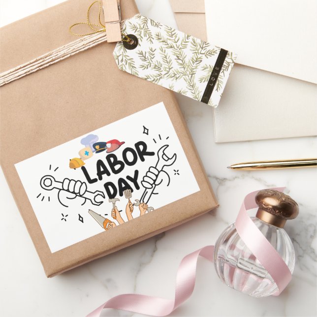 Journée du Travail Outil Mains Autocollant Vinyle (Cadeaux)