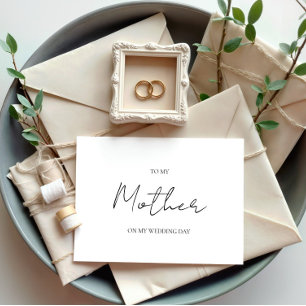 Journée Minimaliste De Mariage À Ma Mère Carte Mèr