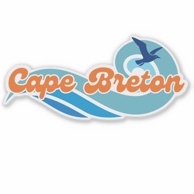 Journées ondulées Cape Breton Autocollant vinyle (Devant)