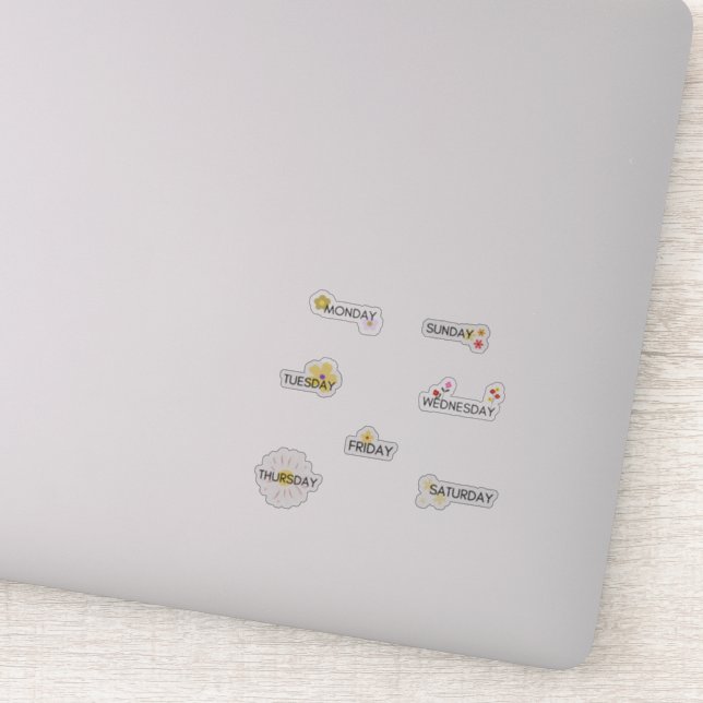 Jours de la semaine Sticker Planner Flower (Détail)