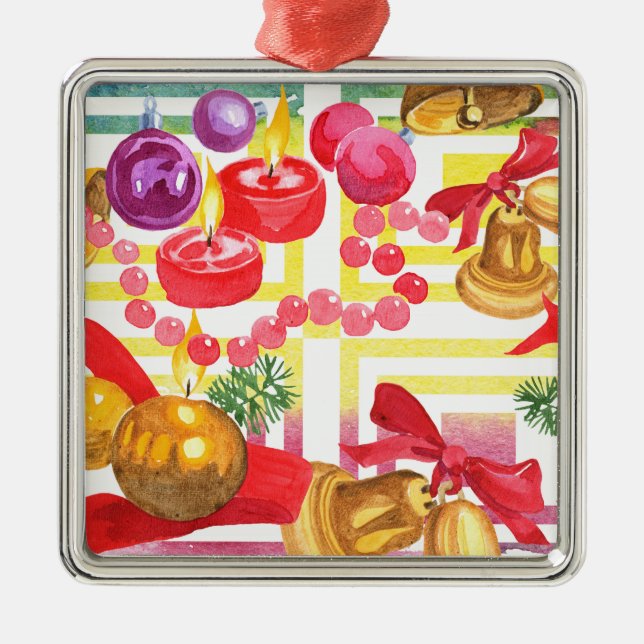 Jours fériés Décoration Carré Ornement (Devant)