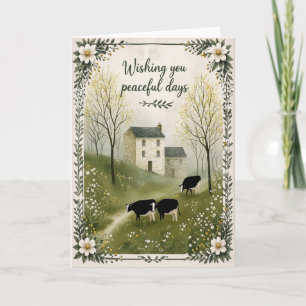 Jours Paisibles   Maison de Campagne Cartes de Vœu