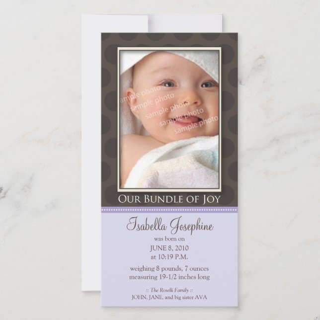 Jovely Bundle of Joy Faire-part de naissance :: li (Devant)