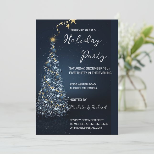 Jovely Christmas Tree Fête Invitation (Debout devant)