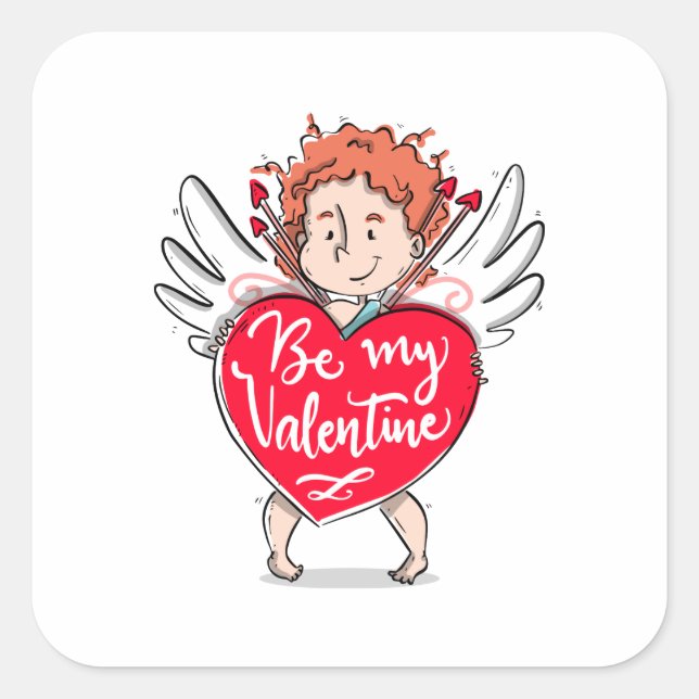 Jovely Cupid's Be My Valentine Sticker Seal (Devant)